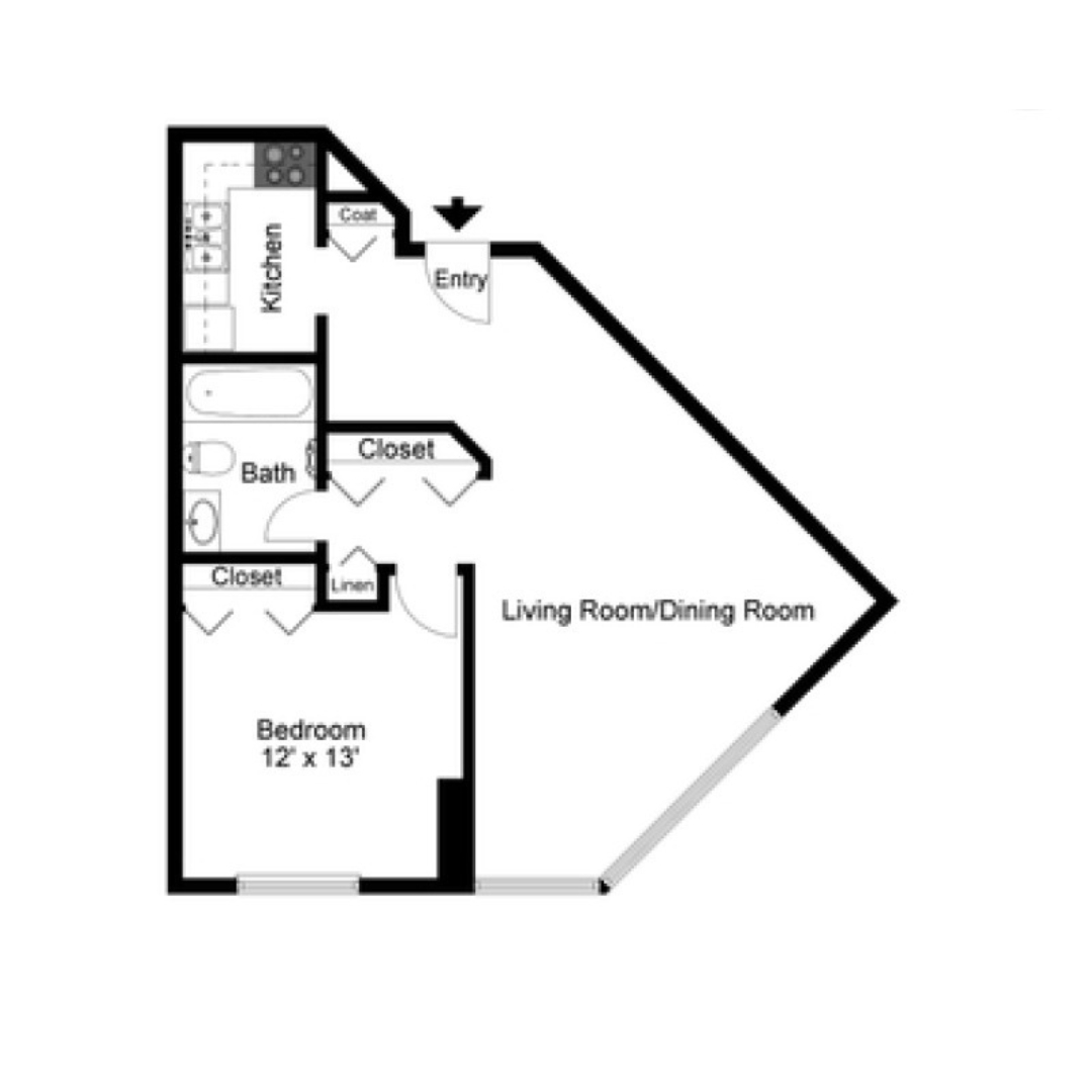 One Bedroom Apartment Interior 